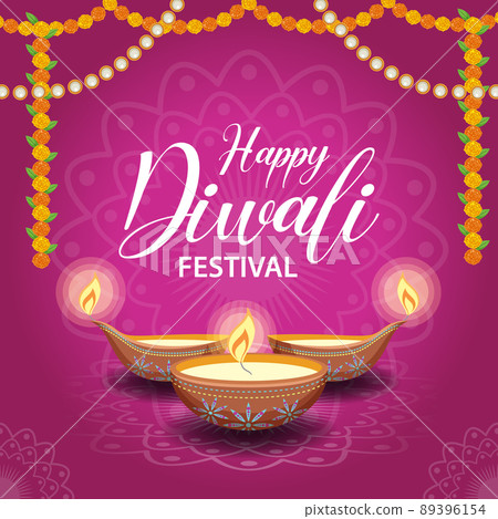 Happy Diwali Indian festival banner 89396154
