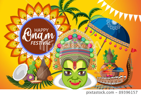 Onam Hindu harvest festival poster 89396157