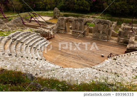 Amphitheater of ancient Baptistery at Butrint, Albania Amphitheater of ancient Baptistery at Butrint, Albania 89396333