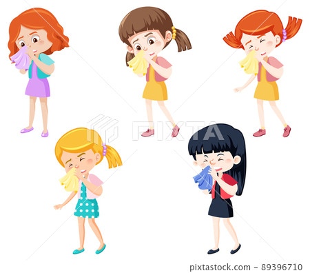 Set of girl getting sick 89396710