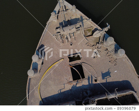 Ship sunk in the second world war. Gualtieri, Italy 89396879