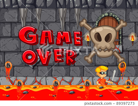 Game over background with hot lava Game over background with hot lava 89397273