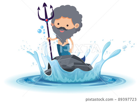 A water splash with mermaid on a stone on white background A water splash with mermaid on a stone on white background 89397723