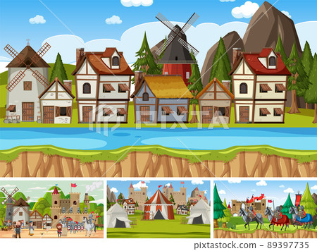 Set of different scene medieval Set of different scene medieval 89397735