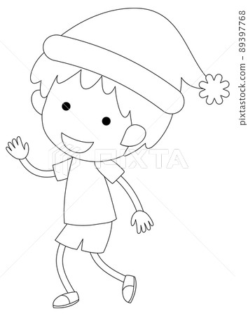 A boy doodle outline for colouring A boy doodle outline for colouring 89397768