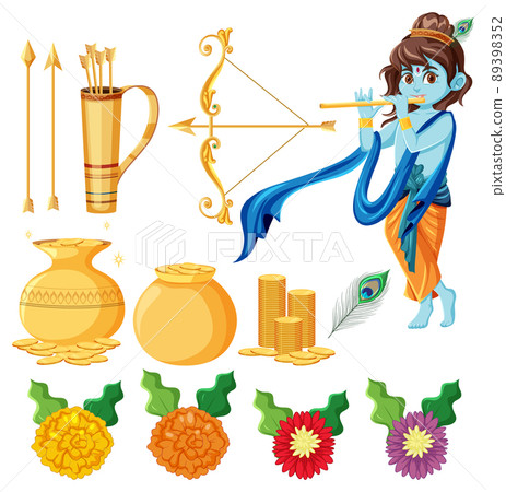 Indian god and golden bow Indian god and golden bow 89398352