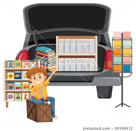 Boy selling books and news paper 89398412