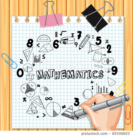 Hand writing math formula on wood board Hand writing math formula on wood board 89398603
