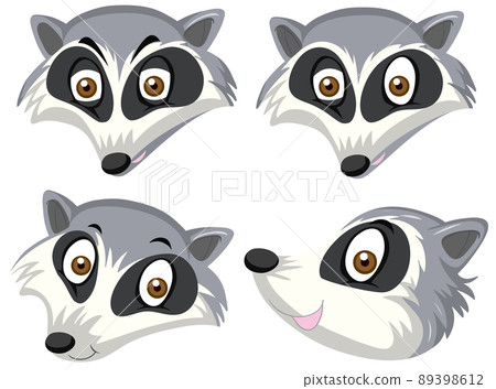 Set of raccoon head Set of raccoon head 89398612