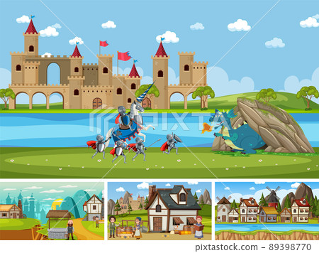 Set of different scene medieval Set of different scene medieval 89398770