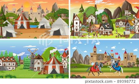 Set of different scene medieval Set of different scene medieval 89398772