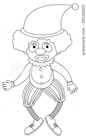 Clown doodle outline for colouring Clown doodle outline for colouring 89398805