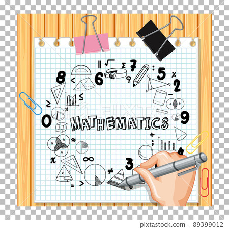 Hand writing math formula on wood board 89399012