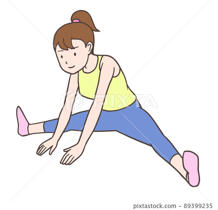 Women with open legs, flexibility and stretching - Stock