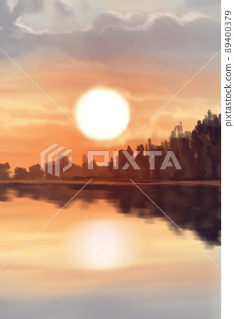 Landscape background. Abstract art template. Vector illustration. 89400379