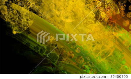 Modern colorful flow background on black. Wave Liquid shape in color banner. 89400590
