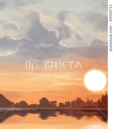 Landscape background. Abstract art template. Vector illustration. Landscape background. Abstract art template. Vector illustration. 89400711