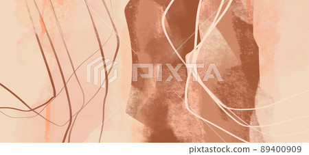 Creative minimalist hand painted illustrations for wall decoration. 89400909