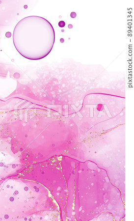 Vector pink coral banner. Hand drawn abstract paint brush stroke. 89401345