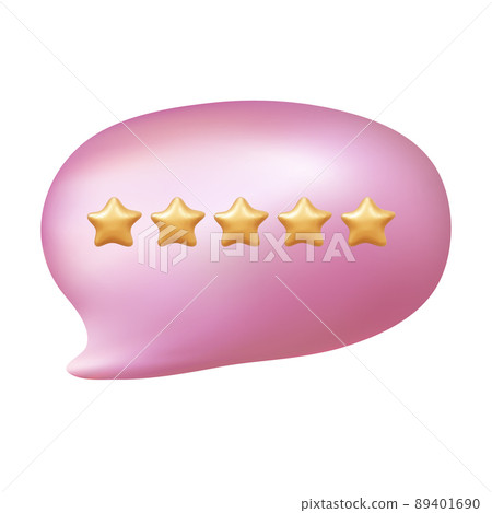 Customer review concepts. Five Star Feedback in speech bubble. Vector 3d. 89401690