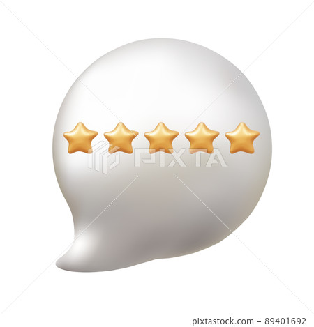 Customer review concepts. Five Star Feedback in speech bubble. Vector 3d. Customer review concepts. Five Star Feedback in speech bubble. Vector 3d. 89401692