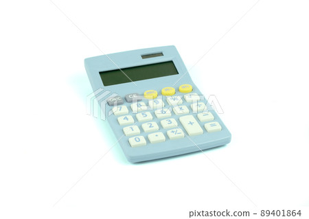 A small digital calculator isolated on white background with clipping path. A small digital calculator isolated on white background with clipping path. 89401864