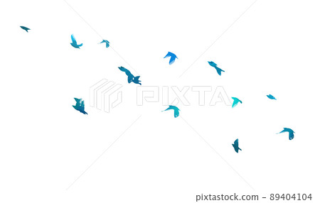 A flock of blue birds. Vector illustration 89404104