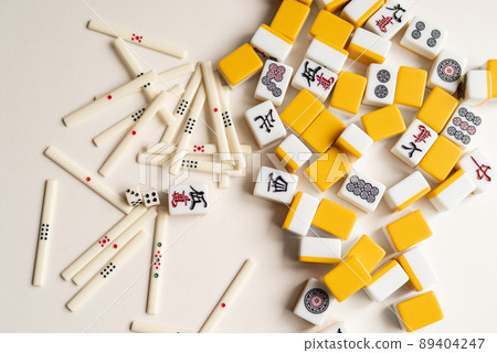 Mahjong tiles and sticks Mahjong tiles and sticks 89404247