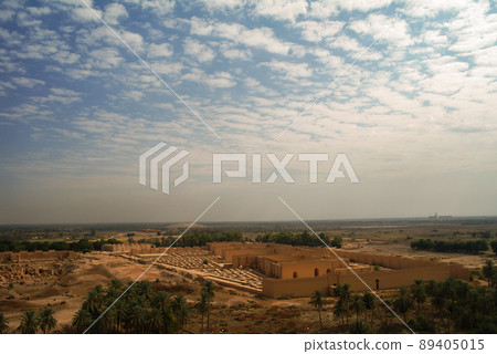 Panorama of partially restored Babylon ruins, Iraq Panorama of partially restored Babylon ruins, Iraq 89405015