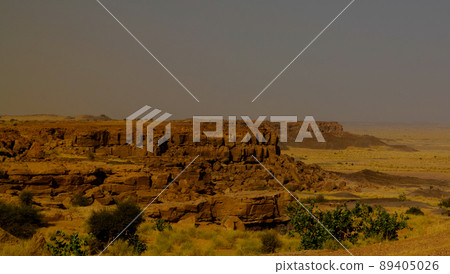 Rocky landscape at Sahara desert near Tchirozerine region near Agadez, Niger Rocky landscape at Sahara desert near Tchirozerine region near Agadez, Niger 89405026