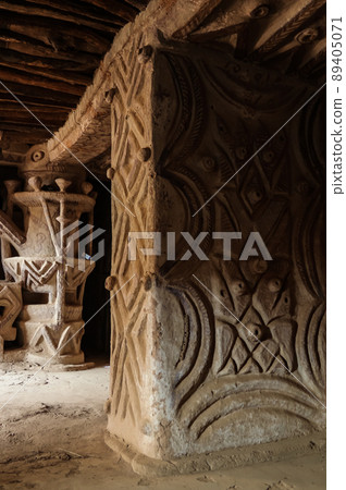Interior view to traditional old bakery in Agadez, Niger 89405071
