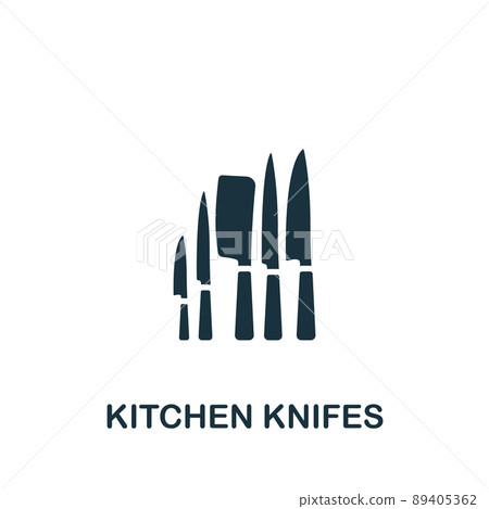 Kitchen Knifes icon. Monochrome simple Cooking icon for templates, web design and infographics Kitchen Knifes icon. Monochrome simple Cooking icon for templates, web design and infographics 89405362