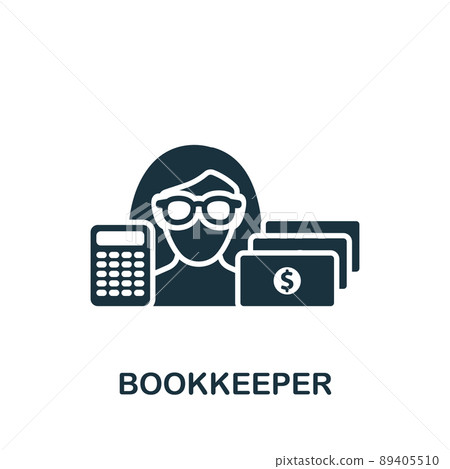 Bookkeeper icon. Monochrome simple Accounting icon for templates, web design and infographics Bookkeeper icon. Monochrome simple Accounting icon for templates, web design and infographics 89405510