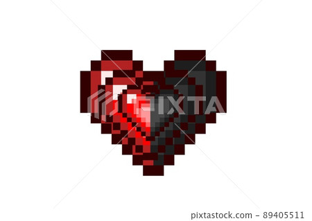 Pixel hearts icon on a white background.  89405511