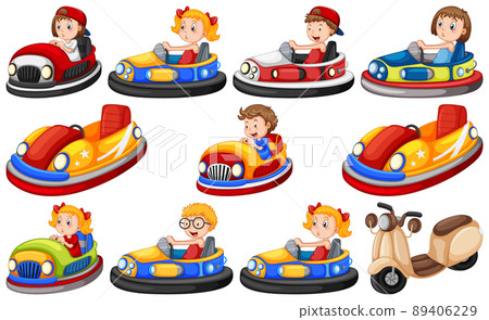 Kids riding on go-kart Kids riding on go-kart 89406229