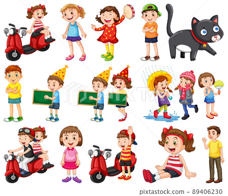 Happy children in different actions Happy children in different actions 89406230