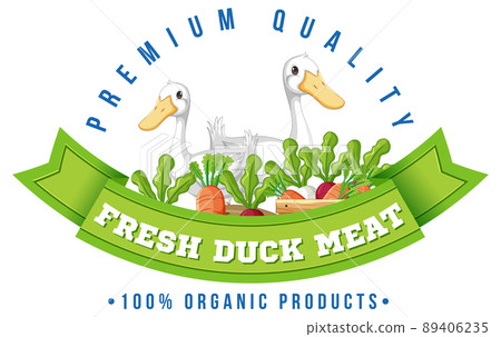 Logo design with ducks and vegetables 89406235