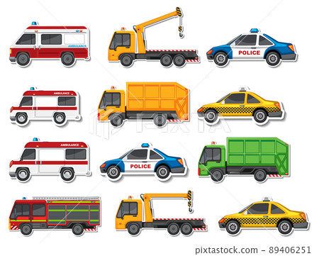 Sticker set of different vehicles Sticker set of different vehicles 89406251