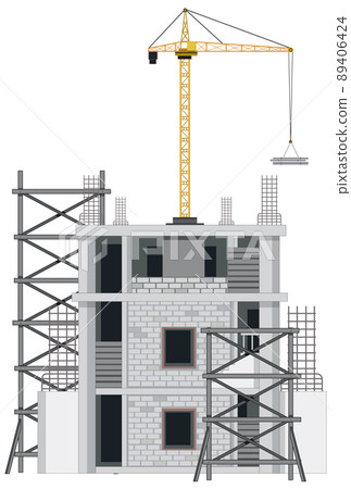 Building construction site on white background Building construction site on white background 89406424