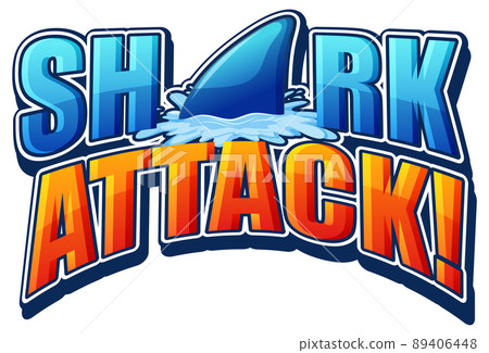 Shark Attack typography design 89406448