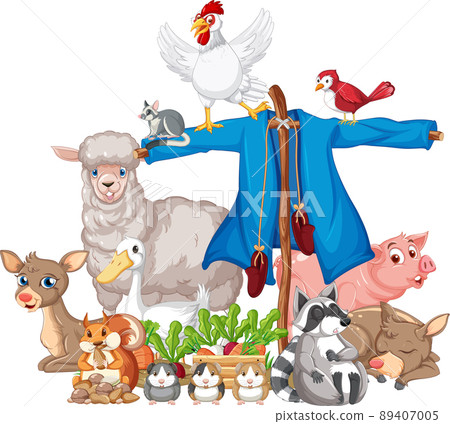 Many farm animals and vegetables Many farm animals and vegetables 89407005