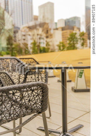 Cafe & restaurant (open cafe) open in the valley of the office building Cafe & restaurant (open cafe) open in the valley of the office building 89407185