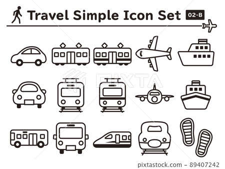 Simple and cute icon set for travel 02-B 89407242