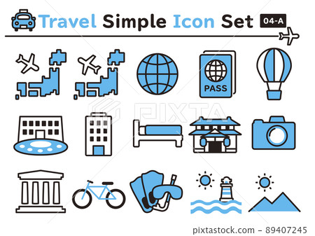 Simple and cute icon set for travel 04-A 89407245