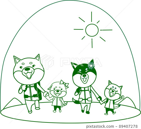 Shiba Inu family, trekking 89407278