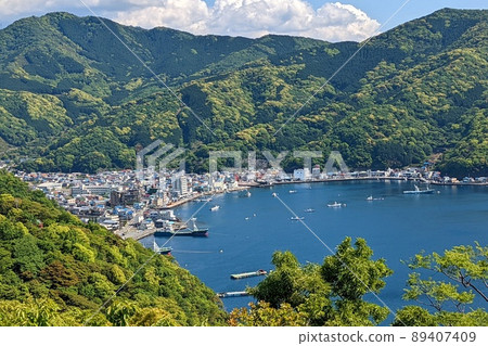 Toda Port in early summer seen from the glittering hill Toda Port in early summer seen from the glittering hill 89407409