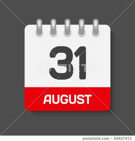 Icon day date 31 August, template calendar page 89407453