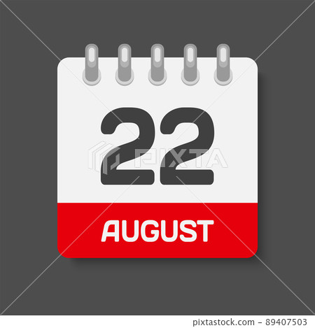 Icon day date 22 August, template calendar page Icon day date 22 August, template calendar page 89407503