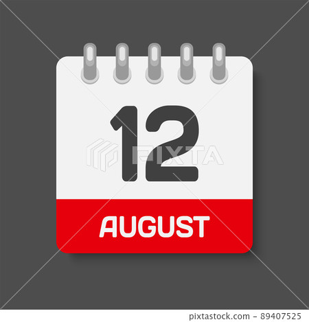 Icon day date 12 August, template calendar page 89407525