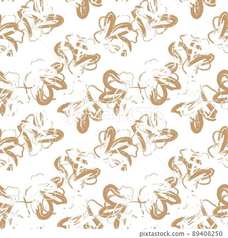 Brown Floral Brush strokes Seamless Pattern Background 89408250